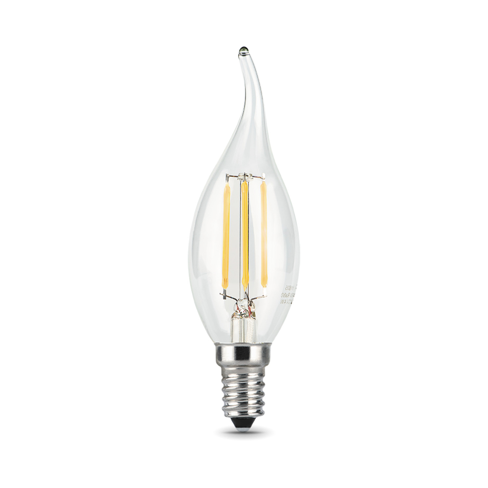 104801207 Лампа Gauss LED Filament Candle tailed E14 7W 580Lm 4100К 1/10/50, шт