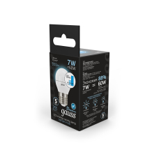 105102207-S Лампа Gauss LED Globe E27 7W 4100K step dimmable 1/10/100, шт
