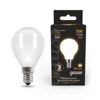 105201105 Лампа Gauss LED Filament Globe OPAL E14 5W 2700К 1/10/50, шт