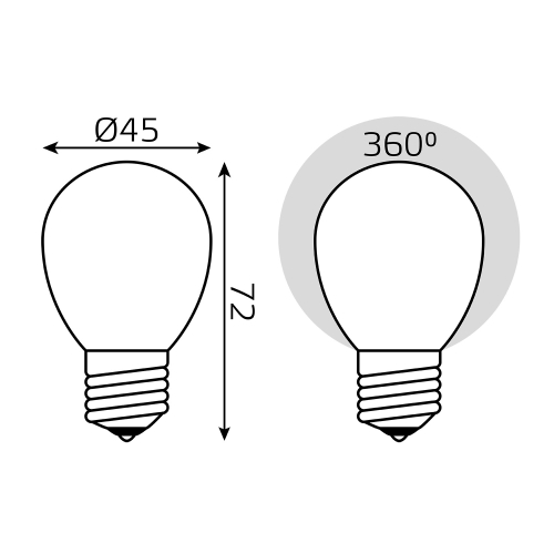 105202105 Лампа Gauss LED Filament Globe OPAL E27 5W 2700К 1/10/50, шт