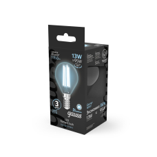 105801213 Лампа Gauss Filament Шар 13W 1150lm 4100К Е14 LED 1/10/50
