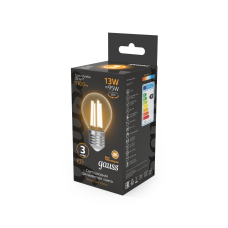 105802113 Лампа Gauss Filament Шар 13W 1100lm 2700К Е27 LED 1/10/50