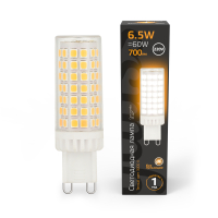 107309106 Лампа Gauss G9 AC185-265V 6.5W 770Lm 3000K керамика LED 1/10/200