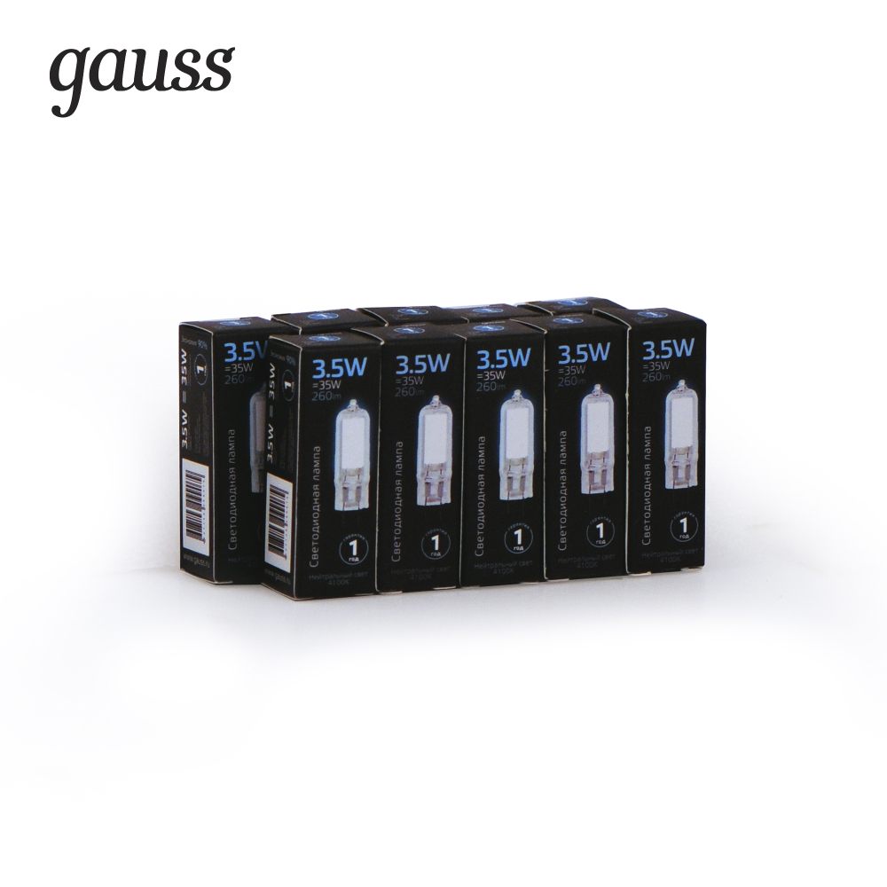 107807203 Лампа Gauss LED G4 AC220-240V 3.5W 260lm 4100K Glass 1/10/200 107807203 Лампа Gauss LED G4 AC220-240V 3.5W 260lm 4100K Glass 1/10/200