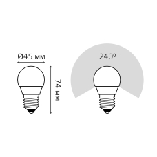 53226 Лампа Gauss LED Elementary Globe 6W E27 4100K 1/10/50