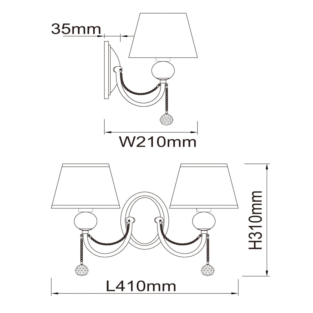 Бра MW-Light Федерика 684021302 Бра MW-Light Федерика 684021302