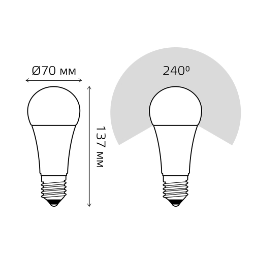 73229 Лампа Gauss LED Elementary A67 30W E27 2360lm 4100K 1/10/50